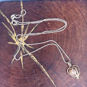 Sterling Silver Caged Pearl Necklace Love Jewelry Lucas Lameth